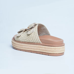 Sandales d'été pour femmes, plateforme en <span class=keywords><strong>espadrille</strong></span>, sangle réglable à double boucle, toile respirante, chaussures de plage - Product Image 3