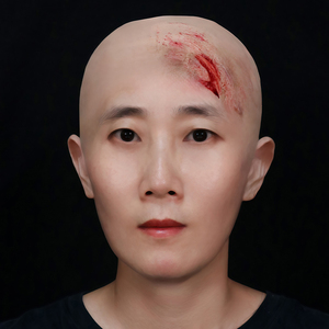 Chapeau Chauve d'Halloween pour Enfants et Adultes Chapeau de Cosplay Skinhead avec Peinture Prank <span class=keywords><strong>Latex</strong></span> Chair Tête Chauve - Product Image 1