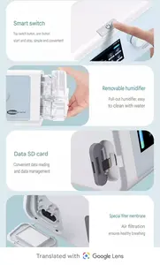 Cofoe BR125 pour elle avec humidificateur chauffant, <span class=keywords><strong>appareil</strong></span> <span class=keywords><strong>CPAP</strong></span>/APAP portable pour l'apnée du sommeil - Product Image 4