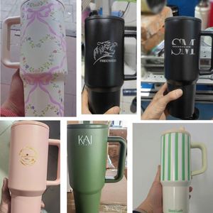 Custom logo 40oz 30oz 20oz Sports Vacuum Cup Stainless Steel Travel Coffee <b>Mug</b> Insulated Tumbler with Handle and Flip Straw Lid - Product Image 6