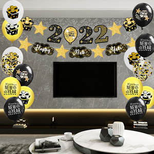 ชุดลูกโป่งเกลียวแบบดึงธง<span class=keywords><strong>2022</strong></span>มีความสุขสีดำทองสำหรับเป็นของขวัญปีใหม่สำหรับงานเลี้ยง - Product Image 4