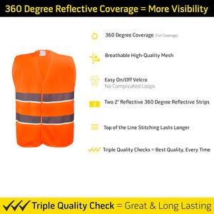 Logo de couleur personnalisé fabrication gilets de sécurité de taille universelle gilet de sécurité réfléchissant de chasse <span class=keywords><strong>orange</strong></span> - Product Image 5