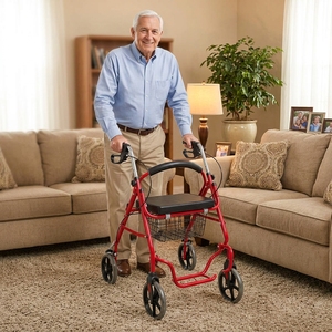 Déambulateur pliant léger à quatre roues pour usage extérieur, pliage en une seconde, aide à la mobilité durable pour personnes âgées - Product Image 1