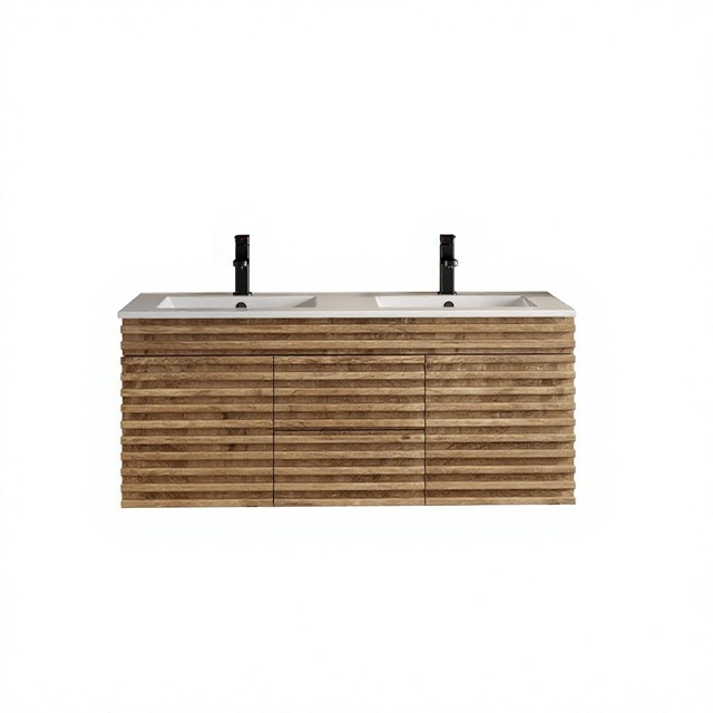 Eclife 48" Floating Mid-Century Modern Wall-Mounted Engineered Wood Bathroom Vanity Sink Combo Spacious Storage Undermount