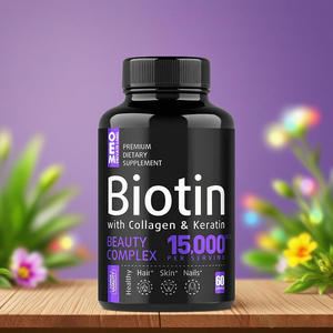 OEM 15000 Biotina 10000 Capsule Collagene Etichetta Privata Integratore Vitaminico 25000mcg Collagene Biotina Capsule per la Crescita dei Capelli - Product Image 3