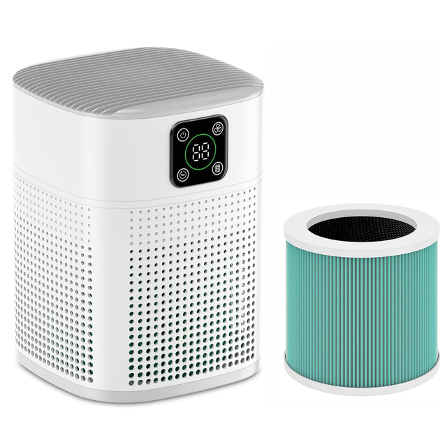 H13 HEPA Air Purifier for Home Large Rooms 600 Sqft 360°Air Intake Portable and Mini Installation for Bedrooms