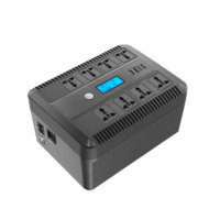 Sistema de Alimentación Ininterrumpida (UPS) de Onda Sinusoidal Simulada Horizontal de 1000VA y 12V con Pantalla LCD para Router y Hogar