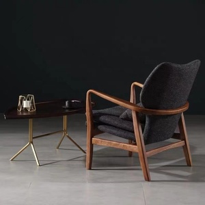 <span class=keywords><strong>Poltrona</strong></span> da bar in stile americano Hotel in legno singolo per il tempo libero Chaise longue divani soggiorno con rivestimento in tessuto - Product Image 6
