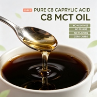 Lance Mct C8 Huile à Marque Privée Favorisant le Potentiel Brûleur de Graisses Acide Caprylique Haute Octane Carburant Céto ZÉRO GLUCIDES SANS ADDITIFS
