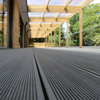 Planche de terrasse en composite WPC pour extérieur, résistante au glissement, revêtement en bois-plastique pour jardin, patio, terrasse
