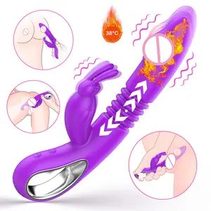 Automatic Telescopic Vagina Clitoris Rotation Female Sex Toy Rabbit Dildo Vibrator for Women