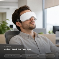 Masseur oculaire pliable avec compresse chaude, vibration par airbag, appareil de massage des yeux pour se détendre en soirée à la maison