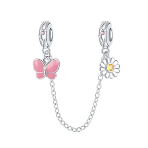 Butterfly Love Flower <b>Safety</b> <b>Chain</b>: Stylish and Versatile DIY Bracelet, Jewelry Accessories Pendant - Product Image 1