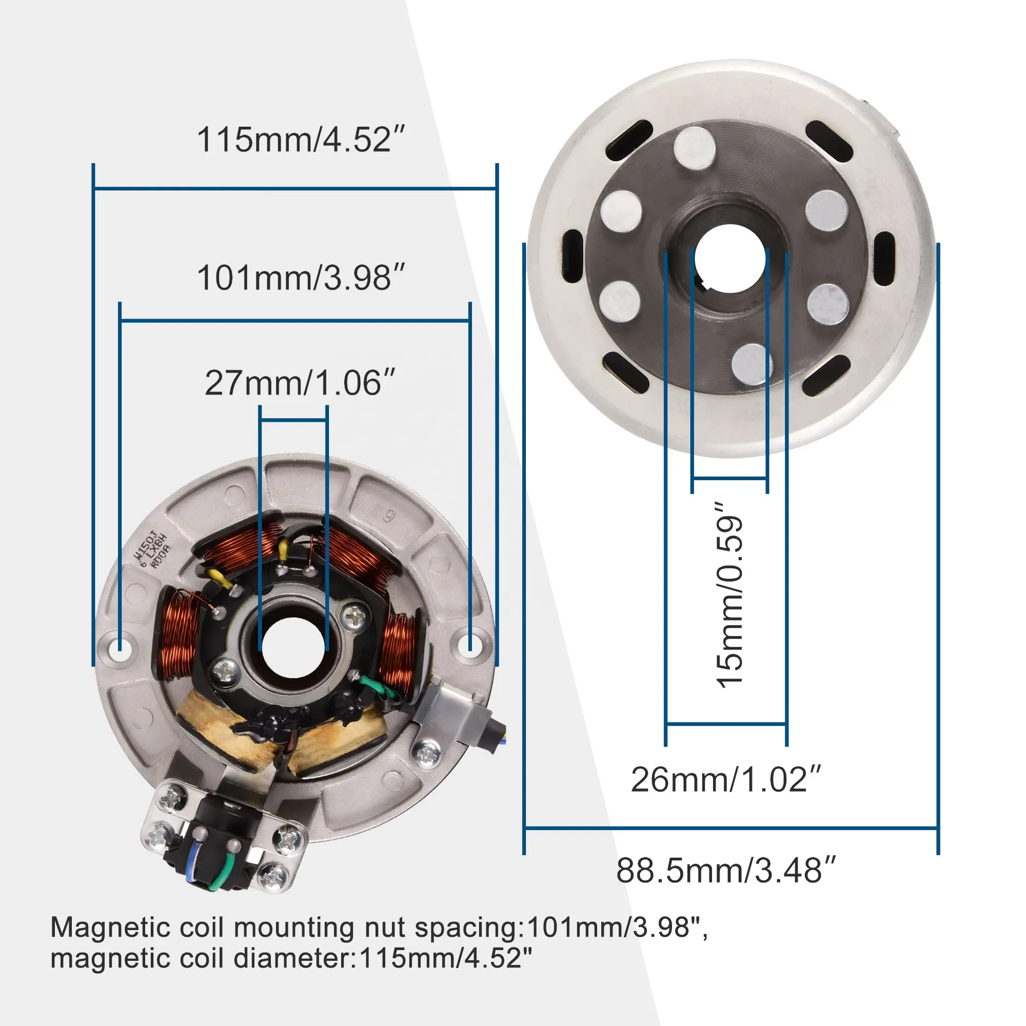 GOOFIT Magneto Stator Flywheel Rotor Kit Replacement for YX 140cc 150cc 160cc Pit Dirt Bike