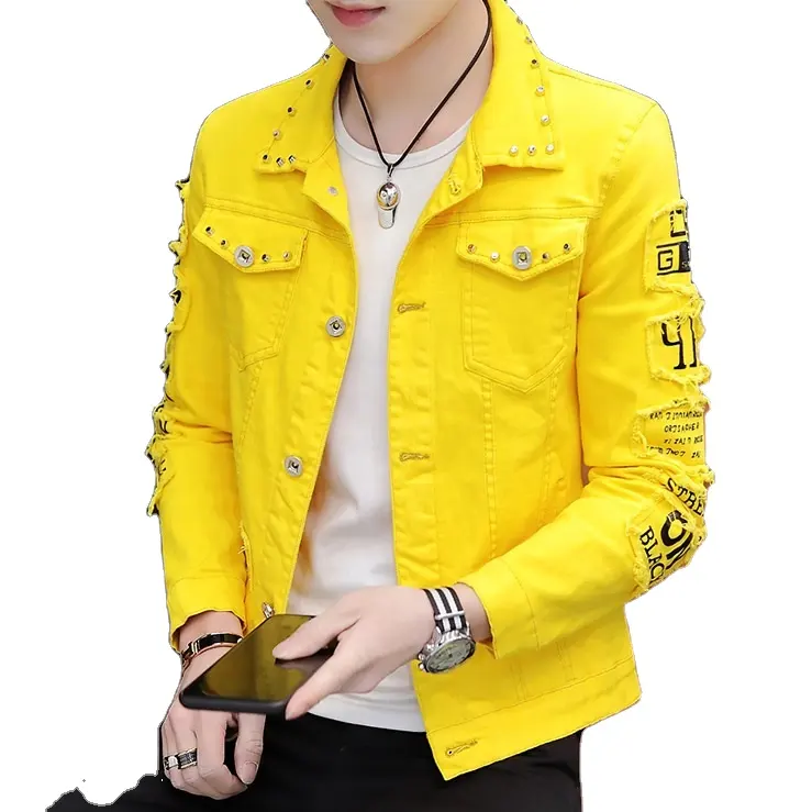 Wholesale Denim Jacket Mens Slim Fit Japanese Style Teens Boys Denim Jeans Jackets And Coats