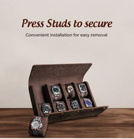 Boîte de rangement pour montres en cuir Crazy Horse vintage, faite à la main, créative, 8 emplacements, étui de voyage portable pour montres-bracelets