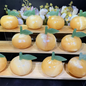 Artisanat en cristal d'usine Sculptures faites à la main <span class=keywords><strong>Orange</strong></span> calcite jaune polie pour la décoration - Product Image 2