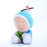 Peluche en promotion, jouet en peluche, décoration de chambre, poupée de dessin animé bleue douce pour enfants, compagnon de jeu et de sommeil