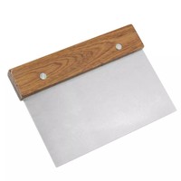 Outil de pâtisserie et de boulangerie, accessoires de barbecue, grattoir à pâte en acier inoxydable, hachoir, trancheuse à pain et pâtisserie avec manche en bois