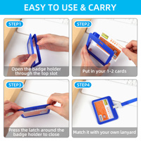 Kejea Porte-cartes Horizontal en plastique dur Porte-cartes d'identité avec porte-badge