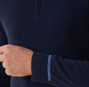 Мужской <span class=keywords><strong>100%</strong></span> однотонный вязаный однотонный пуловер на молнии - Product Image 3