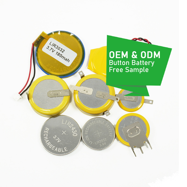 OEM OEM LIR1220 LIR2016 LIR2025 LIR2430 3.6v Li Ion Rechargeable Lir2032 3.7v 40mah Lir Coin Button Cell Lithium Ion Battery
