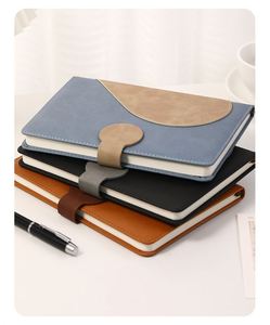 Carnet A5 en cuir PU à couverture rigide, 100 feuilles, spirale épaisse, reliure thermique créative, magnétique, pour bureau et école - Vente chaude - Product Image 2
