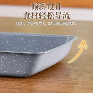 Poêle à omelette rectangulaire antiadhésive avec poignée en plastique pour la cuisson des œufs et des crêpes - Product Image 4