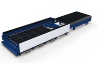 Machine de découpe laser à fibre HANS MPS C3 6000W avec couvercle fermé et plateforme d'échange