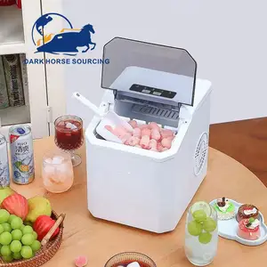 Home Use Portable Low Power Countertop Intelligent Automatic Cleaning Ice Cube Maker Machine With Ice Scoop