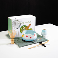 Kit de Cérémonie du Thé Matcha Personnalisable avec Logo Vert Bleu Rose Mignon et Solutions d'Emballage