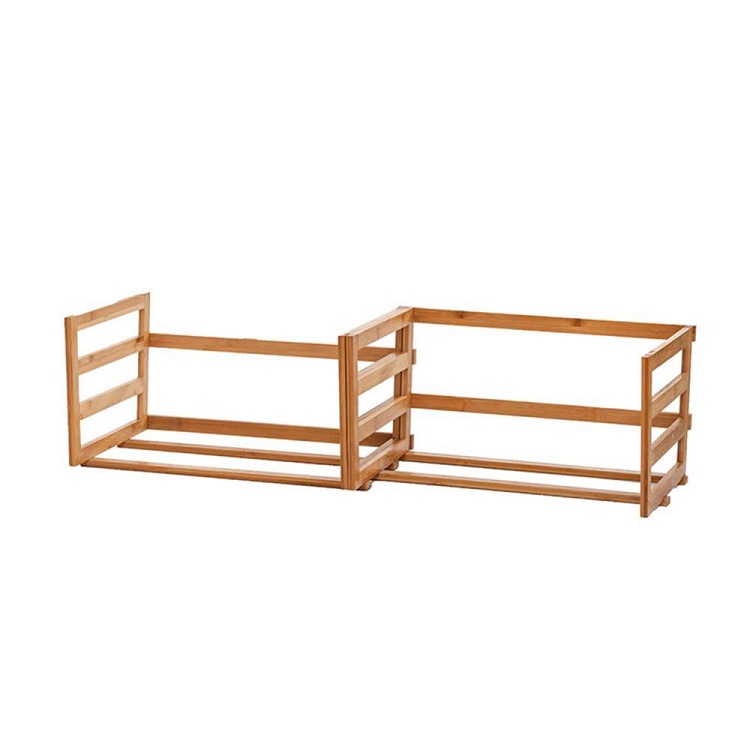 Natural bamboo file organizers book frame with extendable storage multifunction book stand for office and home