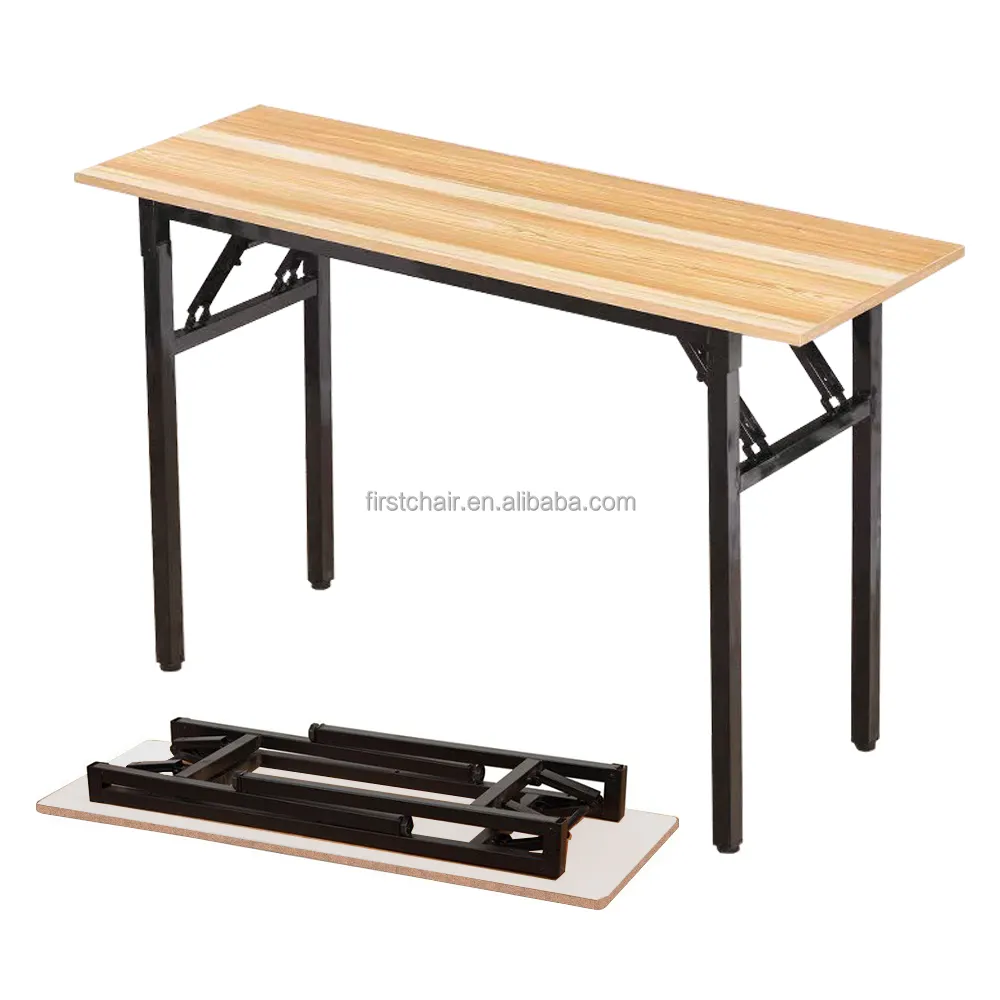Otel furniture-mesa de comedor de madera, mesa plegable a prueba de fuego, rectangular