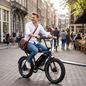 Vélo électrique rétro pour adultes, pneus larges, 20 pouces, tout-terrain, batterie au lithium 48V, frein à disque, vélo de ville - Product Image 1