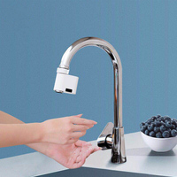 Robinet automatique d'eau chaude et froide avec capteur de mouvement, design moderne, adaptateur de robinet pour cuisine, pour hôtels