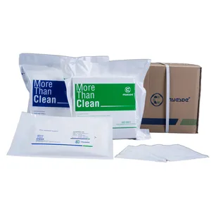 Poeira livre estéril Cleanroom limpador 23cm x 23cm peso pesado lavado corte borda poliéster sala limpa toalhetes