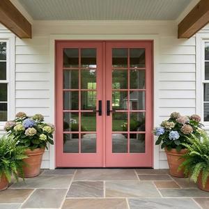 Sistema de <span class=keywords><strong>Puerta</strong></span> Francesa Abatible de Aluminio Moderno con Panel de Polímero o Vidrio Templado Opcional, Color Personalizado para Entrada de Villa - Product Image 4