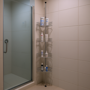 Étagère d'angle pour salle de bain 110 1/4, en métal, 4 niveaux, finition chromée, organisateur de rangement mural d'angle pour gagner de la place - Product Image 2