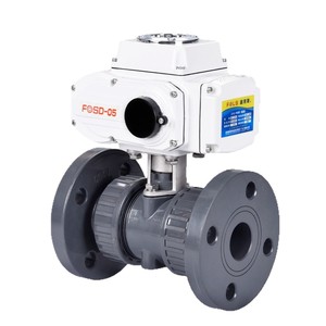 Vanne à boisseau sphérique électrique à bride en PVC-U Fless DN15-DN100 Modèle FLQ941F-10S Température de fonctionnement de -20 à 230°C - Product Image 2