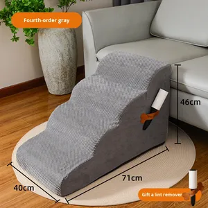 Moderne Hochdichte Langlebige Hunde- & Haustiertreppe mit Abnehmbarem Bezug Wasserdichtes Gewebe Rutschfestes Design und Druckmuster - Product Image 6