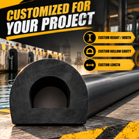 Bavette en caoutchouc EPDM sur mesure, section creuse en D, étanche et résistante aux intempéries, espacement des trous personnalisé, protection pour chantiers navals, quais et ports