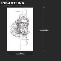 Autocollant de tatouage INKARTLINK pour le corps, autocollant de tatouage en papier, Zeus grec, imperméable, écologique, longue durée, 15 jours, en vrac