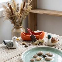 Figurines de canards en céramique rouge, verte et jaune de style hollandais RZTO100-A/ RZTO101-A/ RZTO102-A