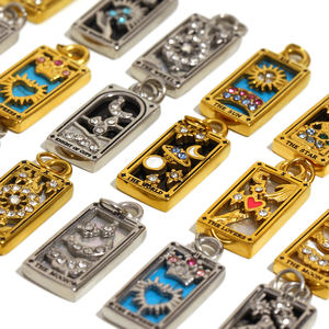 Dingran liontin cincin kunci berlapis emas, aksesoris liontin Enamel warna-warni berlapis emas baja tahan karat - Product Image 3