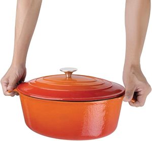 Casserole en émail grande capacité avec couvercle, adaptée à plusieurs surfaces de cuisson pour une utilisation familiale à la maison - Product Image 2
