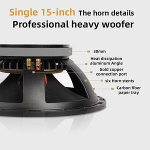 Haut-parleur professionnel <span class=keywords><strong>passif</strong></span> portable de 15 pouces <span class=keywords><strong>pour</strong></span> système audio de fête à domicile, karaoké, scène, DJ et amplificateur - Product Image 4