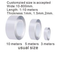Vente en gros et sur mesure Transparent sans trace imperméable amovible réutilisable double face adhésif fort acrylique nano ruban