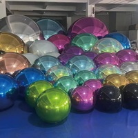 Grands ballons géants gonflables abordables d'extérieur et d'intérieur en PVC avec boules miroir lumineuses décoratives lisses
