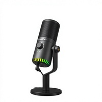 Kit de microphone à condensateur USB programmable DM30 avec éclairage RGB, réduction du bruit, 192 kHz/24 bits pour le jeu et l'enregistrement