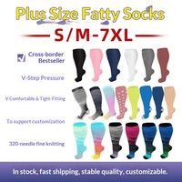 Chaussettes de compression personnalisées à hauteur du genou pour femmes et hommes, grandes tailles, mollets larges, compression graduée 30 mmHg, en nylon